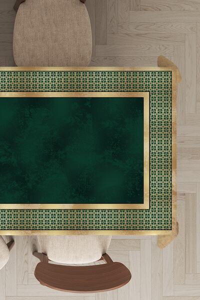 Lizia Home Stain Resistant Thai Feather Velvet Washable Stain Resistant Fabric Framed Tablecloth Mso396