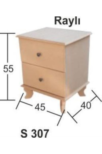 ehobici Ahşap Raylı Komodin 45x40cm S-307