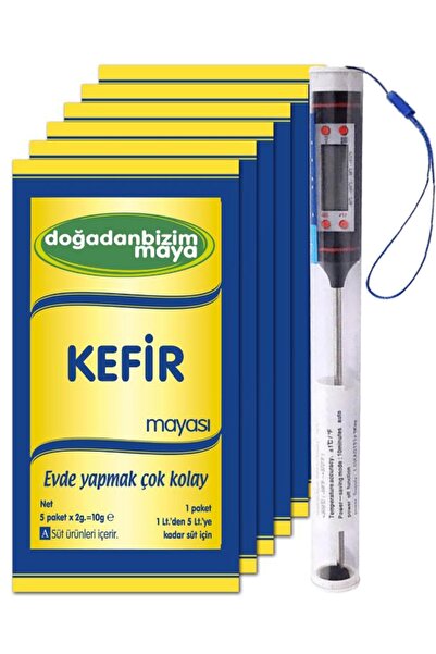 Doğadan Bizim Maya Doğadan Bizim Kefir Mayası 5 Li Paket - 6 Kutu + Gıda Termometresi