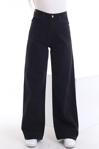 Trn JNS Blugi Palazzo casual din lycra cu talie super înaltă
