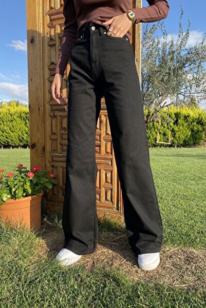 Trn JNS High Waist 90's Wide Leg Jeans with Pocket Detail