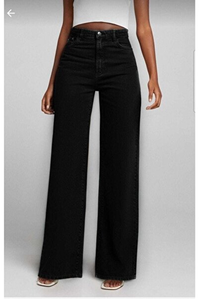 Trn JNS Μαύρο ψηλόμεσο τζιν παντελόνι