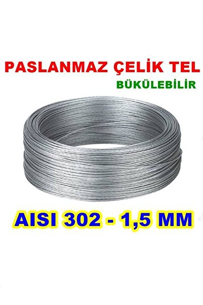 ARCAN Paslanmaz Çelik Tel 1.5 Mm 5 Metre Hobi Olta Malzemesi El Işi Malzemesi...
