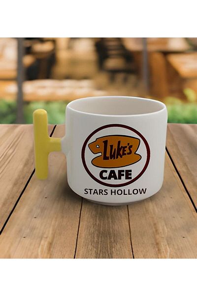 RHG Art Double Turkish Coffee Cup & Latte Gilmore Girls Lukes Yellow Handle Mug 200 ml