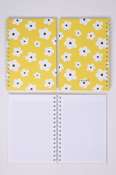 paperlab A5 Spiral Checkered Hard Cover Notebook