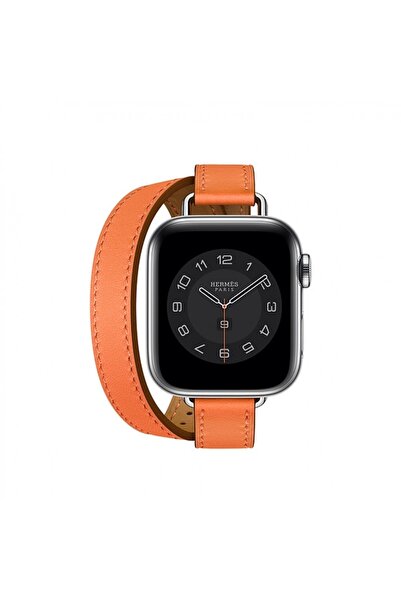 Teknoband Hermes Kordon Double Tour Apple Watch 42/44/45/49 Mm Uyumlu