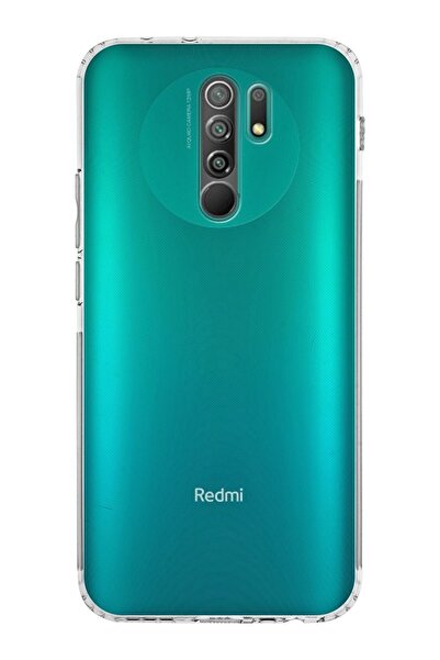 CaseWorld Xiaomi Redmi 9 Kapak Kamera Korumalı Tıpalı Şeffaf Silikon Kılıf