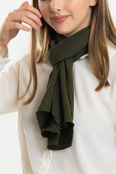 Fular Marketi Soft Cazz Scarf (Average 42x150 Cm - Narrow Size, Not Shawl!!! )Khaki