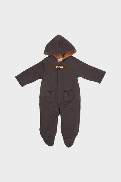 Layette Baby Boy Black Overalls 22fw0lt8804