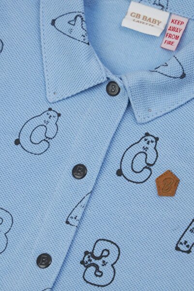 Layette Baby Boy Blue Shirt 22fw0lt8602