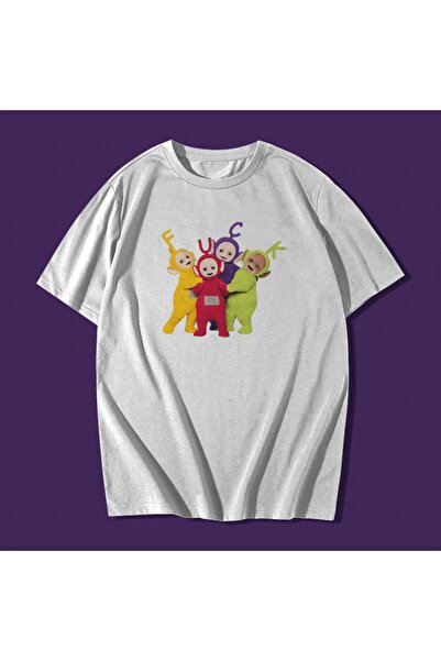 rebelberi Sarkastični Teletubbies Teletubbies Šareni Oversize Unisex Bela Maj...