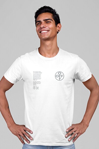 ROCKANDROLL Tricou alb cu mânecă scurtă pentru bărbați