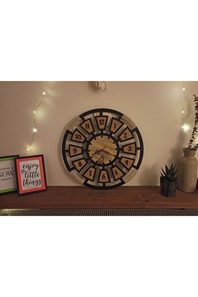 ERGEÇ TASARIM Ceas de perete decorativ cu șir de iută