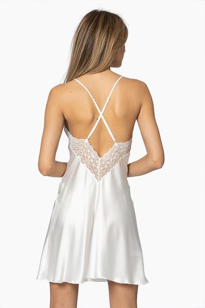 Pierre Cardin Women's Satin Lace Nightgown 600 Ecru
