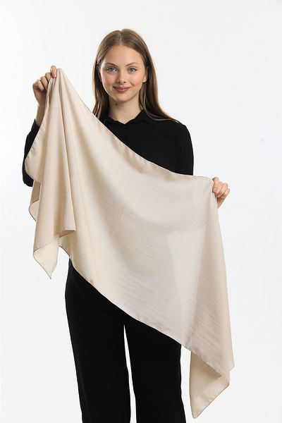 Fular Marketi وشاح Cazz ناعم (متوسط 40 × 150 سم - ضيق الحجم، وليس شالًا!!! )بيج