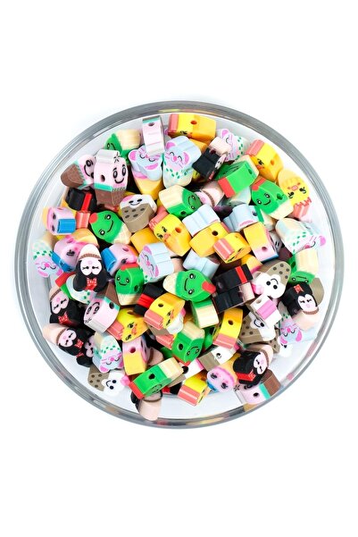 yfhobi 10 Adet - Polimer Fimo Boncuk, Karışık Meyve Yüzü Figürleri Polimer Ki...