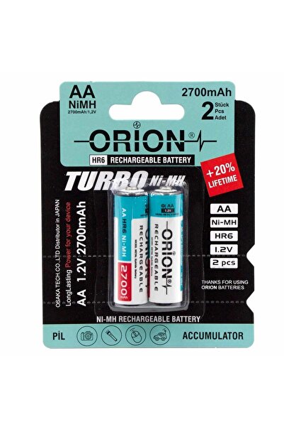 Orion 1.2v 2700mah Ni-mh Aa Şarj Edilebilir Kalem Pil 2'li Paket