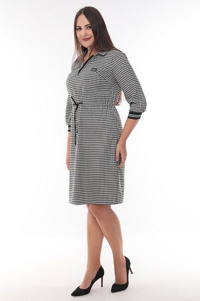 MODAPO Γυναικείο Μίντι Φόρεμα Houndstooth Plus Size