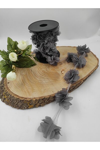 ecrin tuhafiye hobi 1m Gül Lazer Kesim Çiçek 12-13 Adet Organze Tül Kenar Süs...