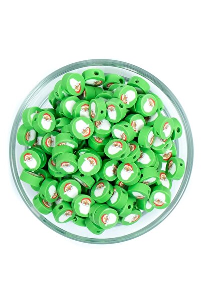 yfhobi 10 Adet - Polimer Fimo Boncuk, Noel Baba Figürlü Yuvarlak Polimer Kil ...