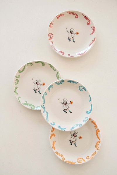 Bursa Porselen Dekor Chef's Special 4 Piece Cake/Cookie Plate