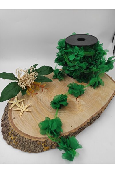 ecrin tuhafiye hobi 1m Gül Lazer Kesim Çiçek 12-13 Adet Organze Tül Kenar Süs...