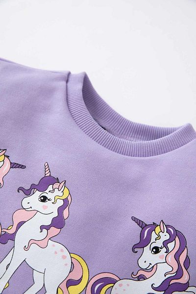 DeFacto Baby Girl Crew Neck Unicorn Printed Sweatshirt