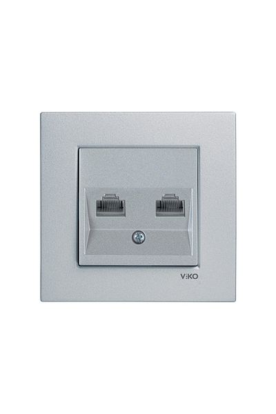 Tamer Elektrik Viko Artline Novella Silver with Dual Data Internet Frame -92605032