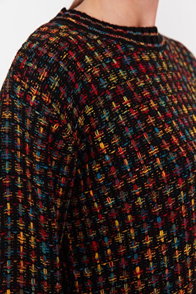 Trendyol Modest Black Knitted Patterned Sweater-Pants Knitwear Set TCTAW23US00114