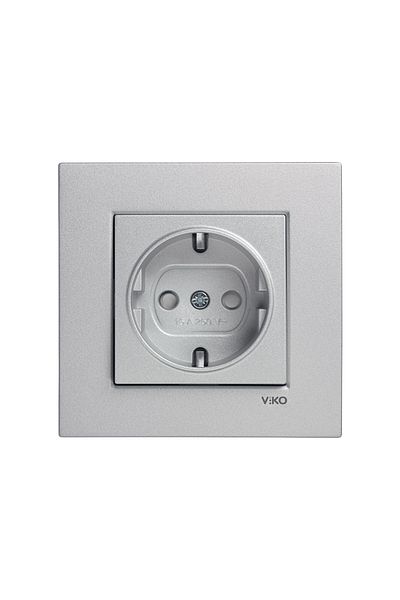 Tamer Elektrik Viko Artline Novella Silver Grounded SocketFramed -92605042