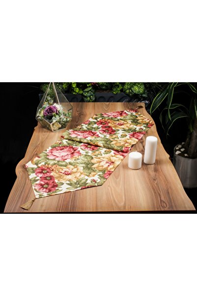 Biz Class Pink Floral Duck Fabric Runner/ Runner-Tablecloth