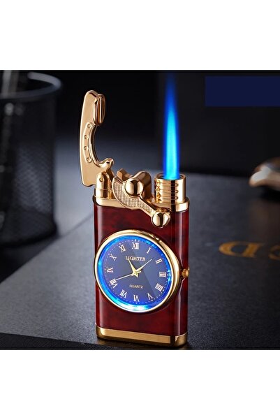 Techmarketi Sıradışı Yeni Saati Metal Gazlı Çakmak Jet Alev Çakmak Rüzgar Geç...