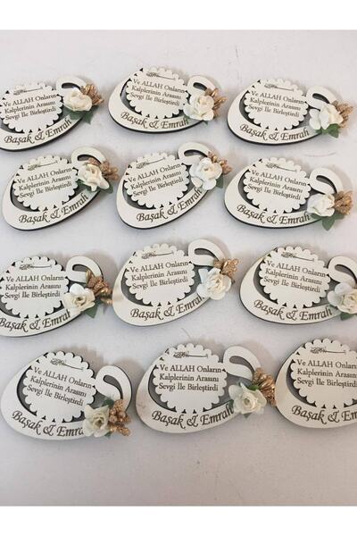 Evsay Nikah Hatırası Nişan Hatırası Magneti 50 Adet