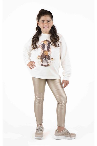 best kids Girl's Ecru Printed Sweatshirt