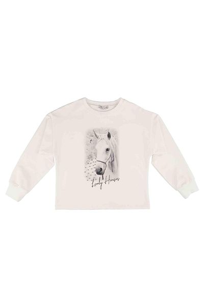 best kids Girl's Ecru Printed Sweatshirt
