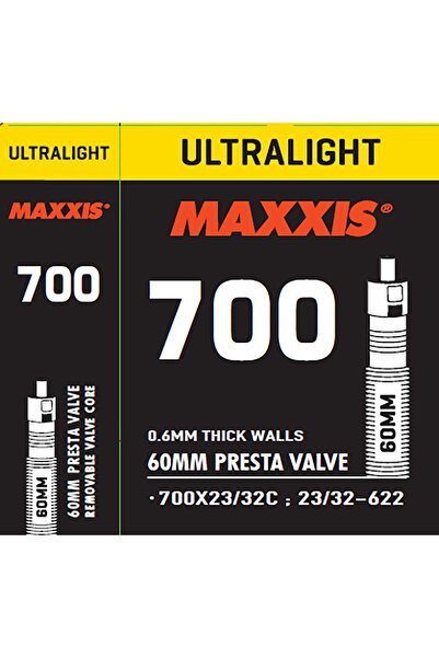 Maxxis Ultralıght Tube 700x23/32c 60mm Presta Iç Lastik Siyah