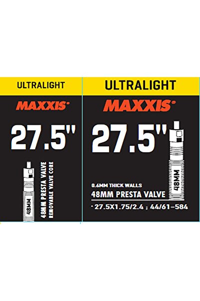 Maxxis Ultralıght Tube 27.5x1.75/2.40 48mm Presta Iç Lastik Siyah
