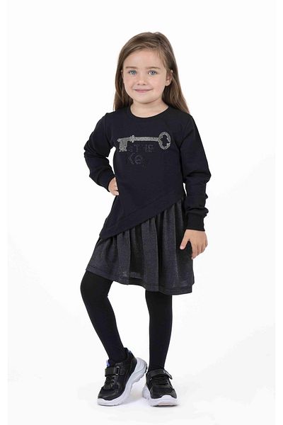 best kids Girl's Black Asymmetrical Glitter Dress