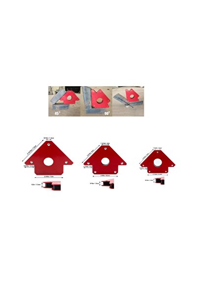 CEKSAN Manyetik Açılı Kaynak Tutucu Mıknatıs Manyetik Gönye 3lü Set Mıknatısl...