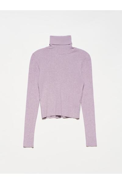 Dilvin 10225 Pulover cu guler-liliac M.