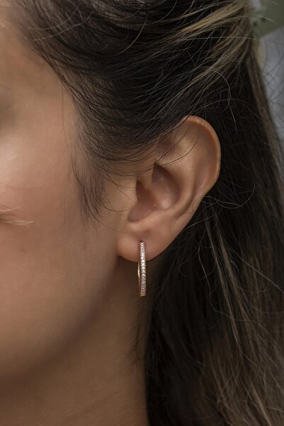 Nereze 925 Ayar Gümüş Rose 20 Mm Tamtur Halka Küpe