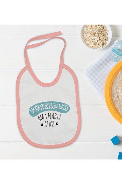 Bk Gift Kids Tükendum Designed Pink Baby Food Bib-1
