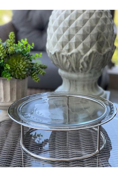 HERITAGE Glass Serving Plate 32 Cm Transparent (EXCLUDING METAL SERVICE DEVICE)