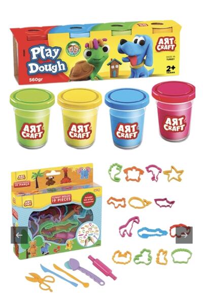 SAZE Hediyelik Dede, Art Craft 4'lü Oyun Hamuru 224 gr Art Craft Eğlenceli Ka...
