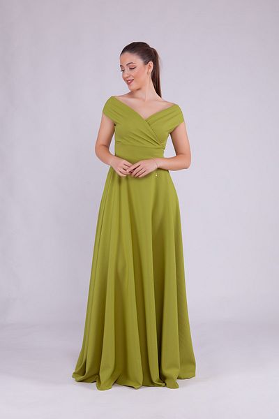 Bidoluelbise Γυναικείο βραδινό φόρεμα με λαιμόκοψη Maxi Length