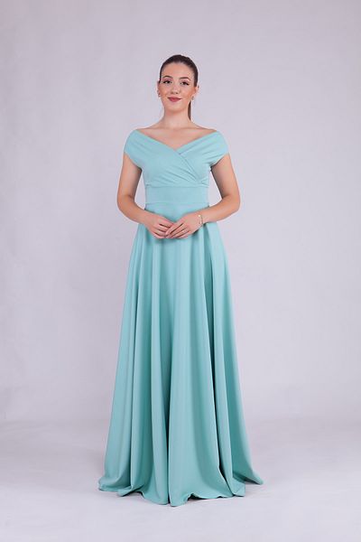 Bidoluelbise Γυναικείο βραδινό φόρεμα με λαιμόκοψη Maxi Length