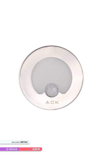 ACK 1.5w Compatible110 Sensor Led Stair-Wall Fixture Round 6500k White Light