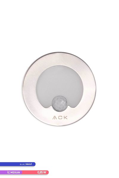 ACK 1.5w Sensor Led Stair-Wall Fixture Round Blue Light