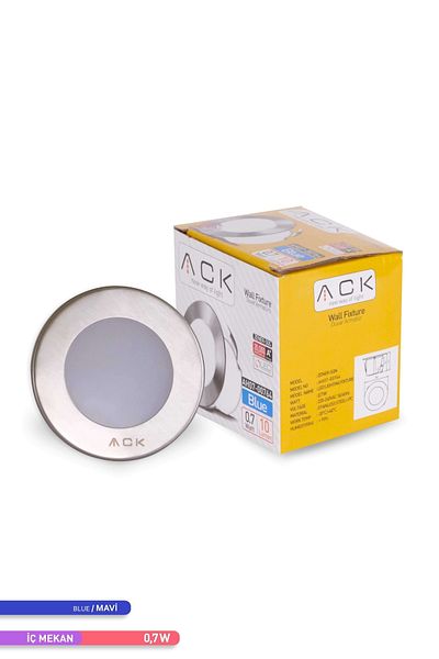 ACK 1.5w Led Stair-Wall Fixture Round Blue Light