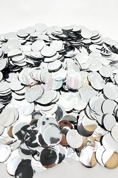 Huzur Party Store 1 Pack Silver Balloon Sequin Gray Silver Balloon Sequin Confetti Transparent Balloon Sequin with 10 Gram Confetti
